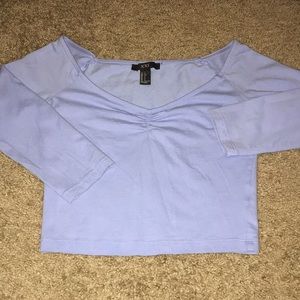 FOREVER21 XXI Off the shoulder 3/4 sleeve crop top